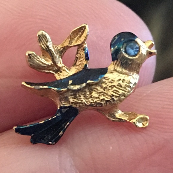 Set of two Ballou mid century blue bird Tac pins - Picture 8 of 9
